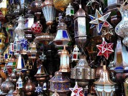 Shopping in Marrakech, lamps