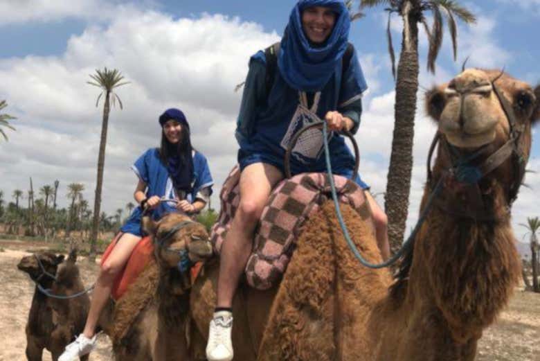 Enjoying the camel ride