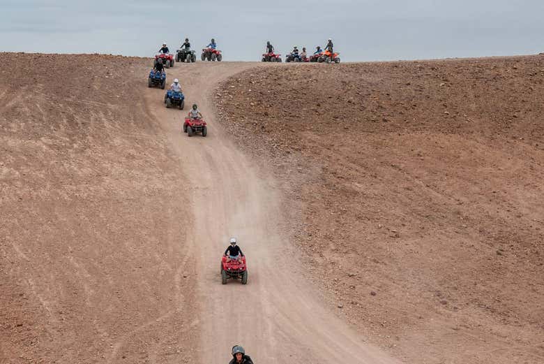 Landscape of the quad track in Morocco